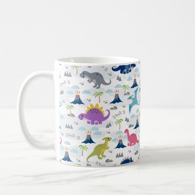 Dinosaurier-Tasse - Niedliche farbige Dinosaurier Kaffeetasse (Links)
