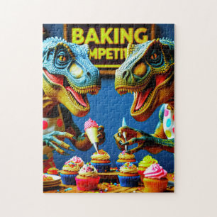 Dinosaurier Teaming up to Bake Cupcakes! Puzzle