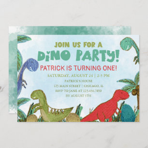 Dinosaurier Thema Dino Party Geburtstag Einladung