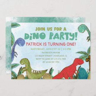 Dinosaurier Thema Dino Party Geburtstag Einladung
