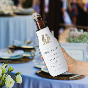 Dinosaurier Thema Hochzeit Willkommen Personalisie Flaschenkühler