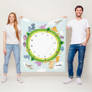 Dinosaurier-Thema-Meilenstein-Decken Fleecedecke