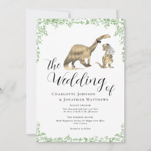 Dinosaurier-Themen-Hochzeit QR-Code-Einladung Einladung