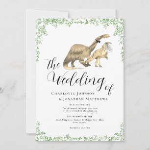 Dinosaurier-Themen-Hochzeit QR-Code-Einladung Einladung