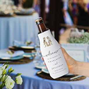 Dinosaurier-Themenhochzeit Personalisiert Flaschenkühler