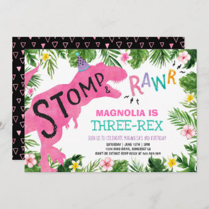 Dinosaurier Three-Rex Einladung