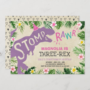 Dinosaurier Three-Rex Einladung