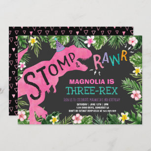 Dinosaurier Three-Rex Einladung