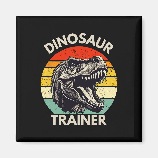 Dinosaurier Trainer Retro Halloween Kostüm für Erw Magnet (Vorne)