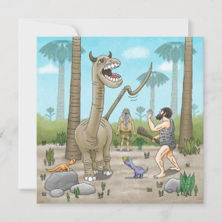 Dinosaurier treffen auf die Steinzeit Einladung