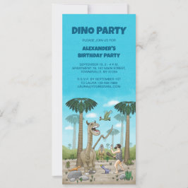 Dinosaurier treffen auf die Steinzeit Einladung