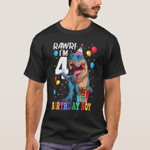 Dinosaurier Trex Kinder 4. Geburtstag Junge Kostüm T-Shirt