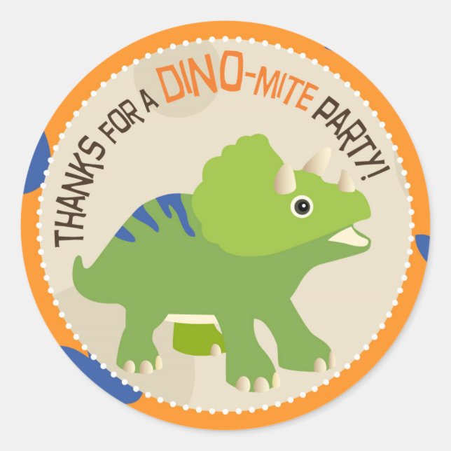 Dinosaurier Triceratops Geburtstag Cupcake Topper  Runder Aufkleber (Vorderseite)