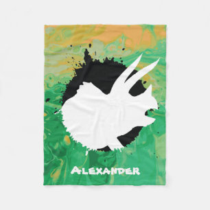 Dinosaurier Triceratops Grüner Individuelle Name Fleecedecke