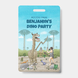 Dinosaurier trifft auf die Steinzeit Ausweis