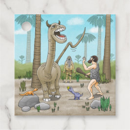 Dinosaurier trifft auf die Steinzeit Geschenkanhänger