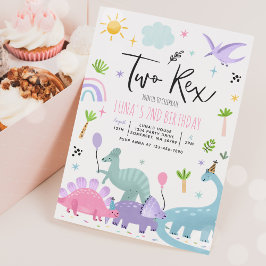 Dinosaurier Two Rex 2. Geburtstags-Party Einladung