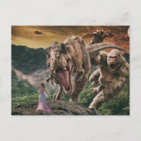 Dinosaurier Tyrannosaurus Gorilla Fantasy-Szene