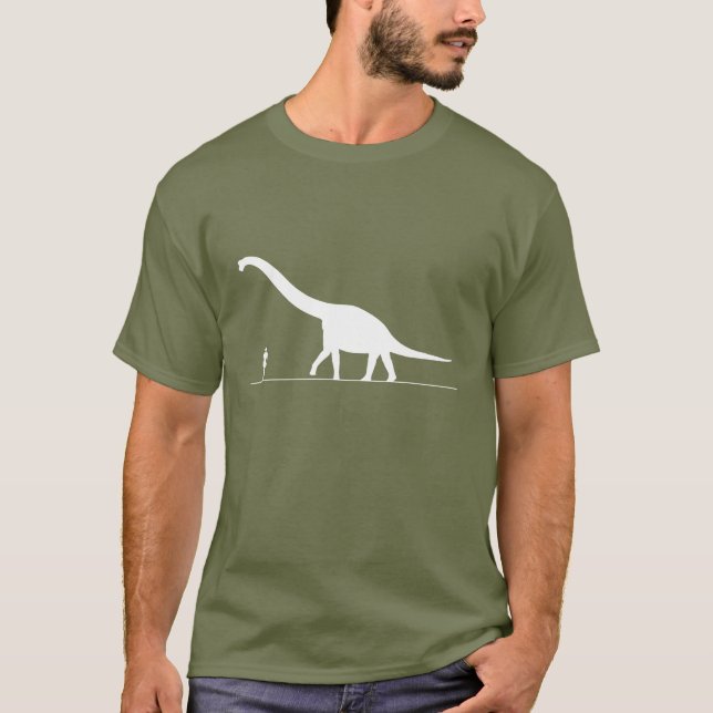 Dinosaurier u. Mann T-Shirt (Vorderseite)