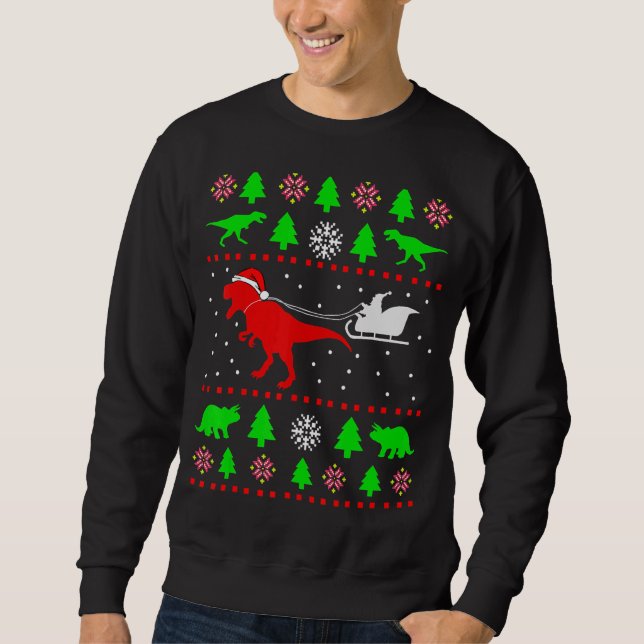 Dinosaurier Ugly Christmas Sweater für Erwachsene  Sweatshirt (Vorderseite)