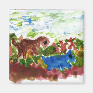 Dinosaurier- und Eselparade-Magnet Magnet