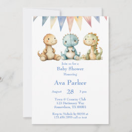 Dinosaurier und Friends Boy Baby Dusche Einladung