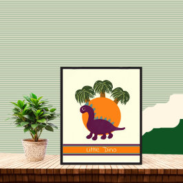 Dinosaurier und Palmen Poster
