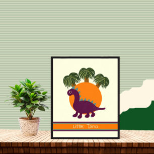 Dinosaurier und Palmen Poster