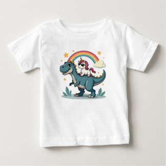 Dinosaurier und Unicorn Baby T - Shirt