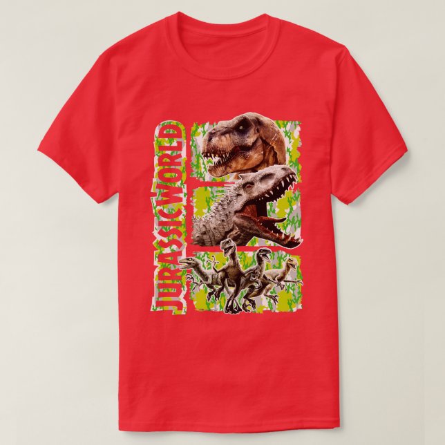 Dinosaurier Unleashed TRex Indominus Rex und Veloc T-Shirt (Design vorne)