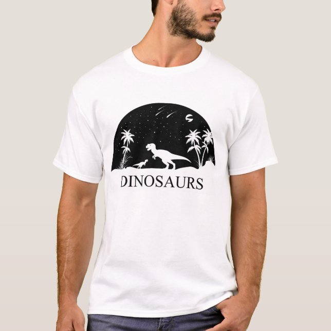 Dinosaurier unter den Sternen T-Shirt (Vorderseite)
