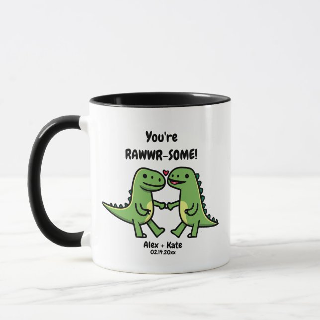 Dinosaurier-Valentine Tasse (Links)