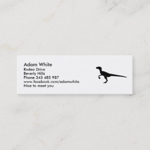 Dinosaurier Velociraptor Mini Visitenkarte