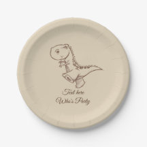 Dinosaurier, vintage, süß, Kinder, Papierplatte