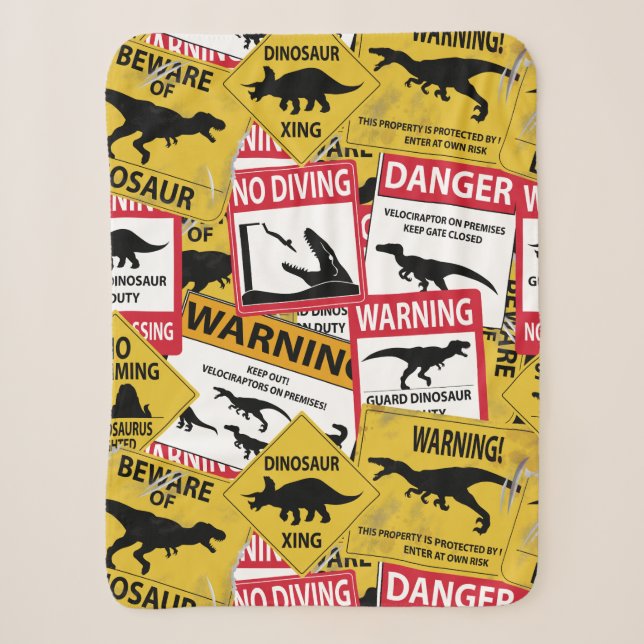 Dinosaurier Vorsichtszeichen Sherpadecke (Vorderseite)