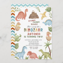 Dinosaurier Wasserfarbe Magen-Chomp-Brühe Geburtst