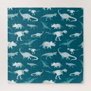 Dinosaurier Wasserfarbe: Textilmuster Puzzle