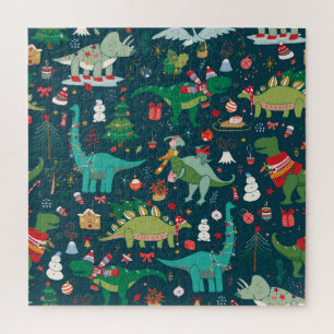 Dinosaurier Weihnachten: Frohes Neues Jahr Puzzle