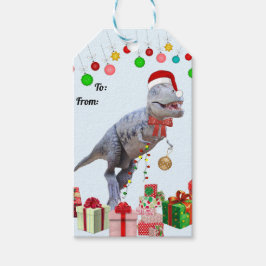 Dinosaurier Weihnachten Geschenkanhänger