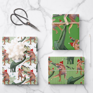 Dinosaurier Weihnachten Geschenkpapier Set