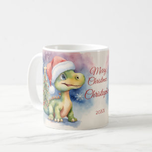 Dinosaurier Weihnachten Kaffeetasse