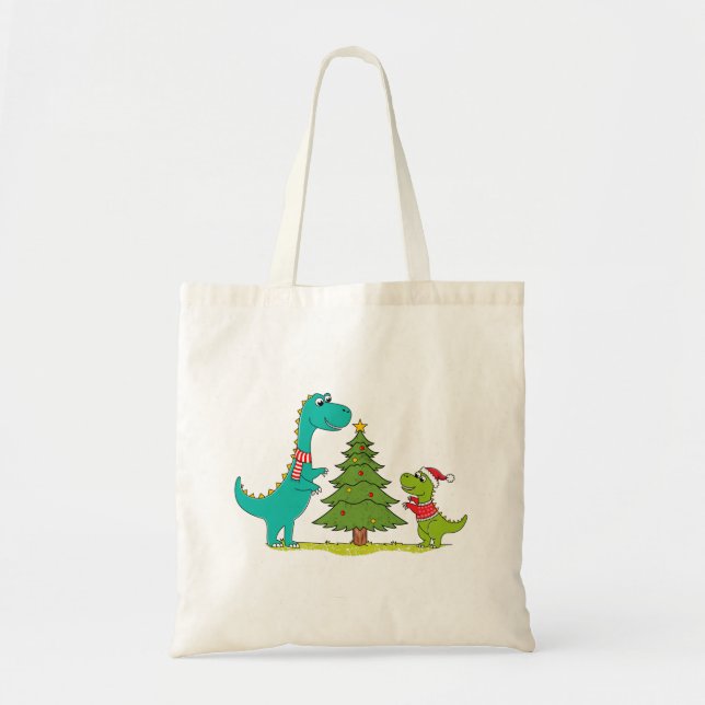 Dinosaurier Weihnachten Tragetasche (Vorne)