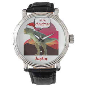 Dinosaurier-Weihnachtsgeschenk, personalisierter N Armbanduhr