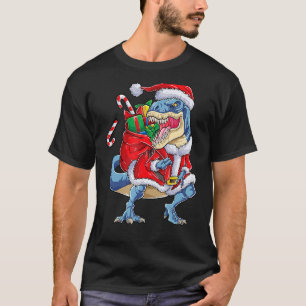Dinosaurier Weihnachtsmann Claus Rex Boys Men Xmas T-Shirt