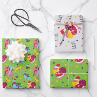 Dinosaurier Weihnachtswrapping Paper für Kinder Geschenkpapier Set