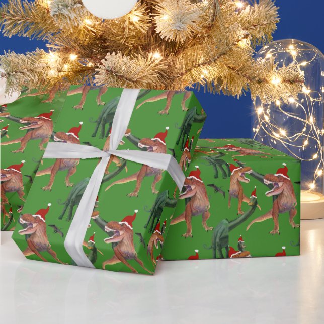 Dinosaurier Weihnachtswrapping Paper Geschenkpapier (Feiertage)