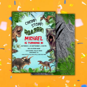 Dinosaurier World Kindergeburtstag Party Einladung