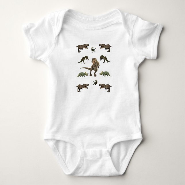 Dinosaurier Wrapping Paper Baby Strampler (Vorderseite)