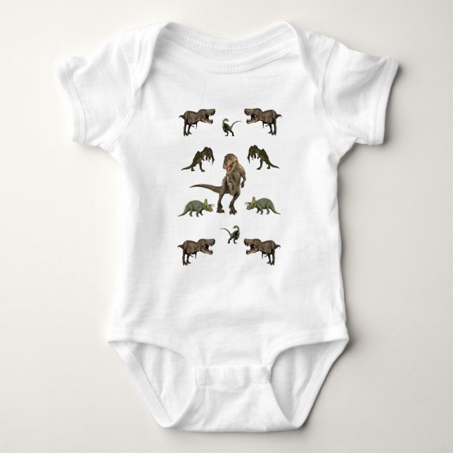 Dinosaurier Wrapping Paper Baby Strampler (Vorderseite)