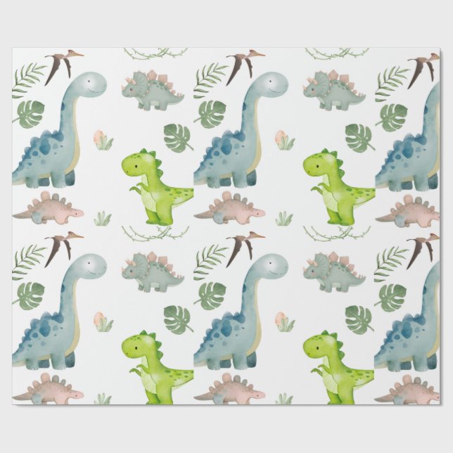 Dinosaurier Wrapping Paper Geschenkpapier (Flach)